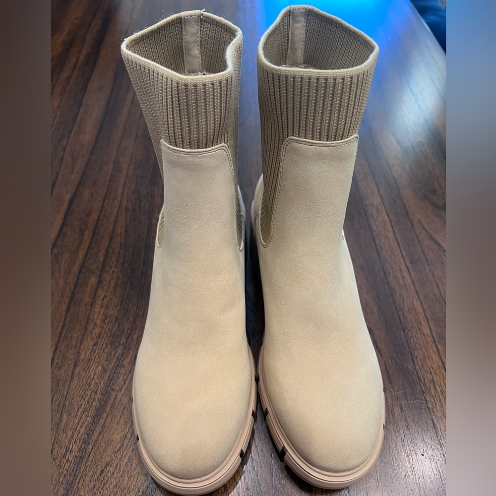 Womens Platform Ankle Boots Combat Chelsea Booties Size: 7